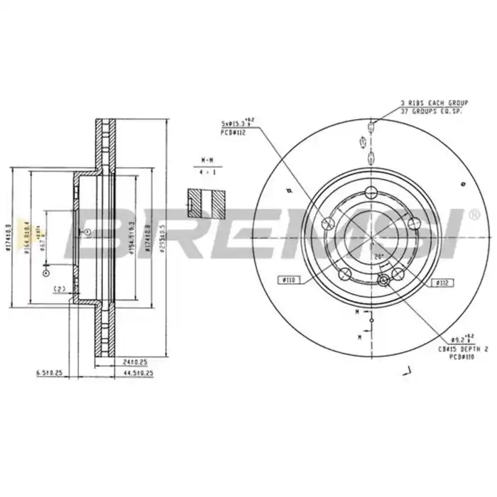 Saldi Disco Freno Anteriore 92323505 Mercedes-benz Classe A Tre Volumi Classe A Cla Classe B Ventilato