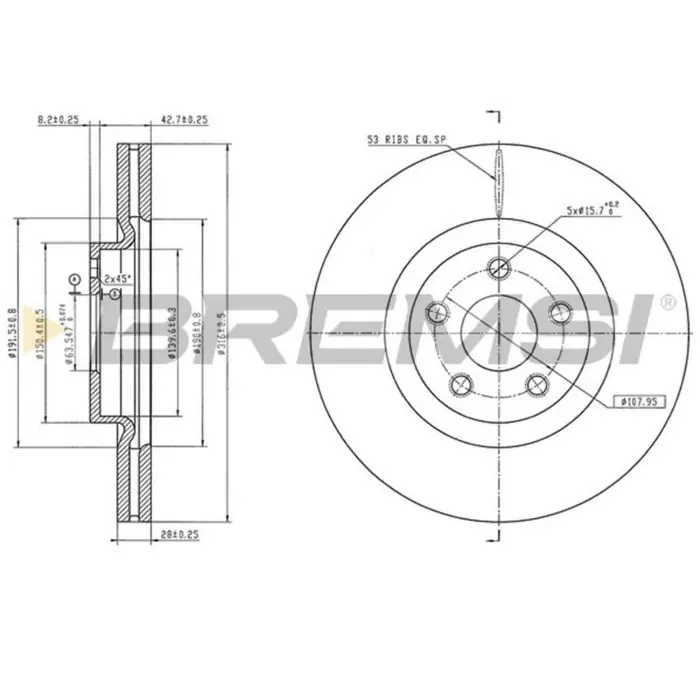 Non Perdere Disco Freno Posteriore 92304503 Polestar Polestar 2 Volvo C40 Xc40 Xc90 Ii Ventilato