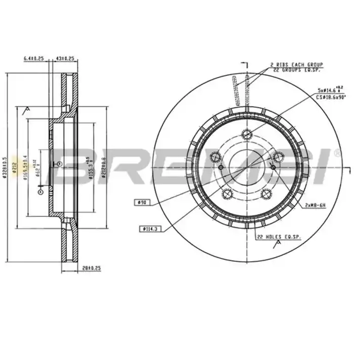 Più Venduto Disco Freno Anteriore 92259403 Lexus Rx Nx Toyota Alphard/vellfire Highlander/kluger Rav Iv Rav Iv Van Sienna Ventilato