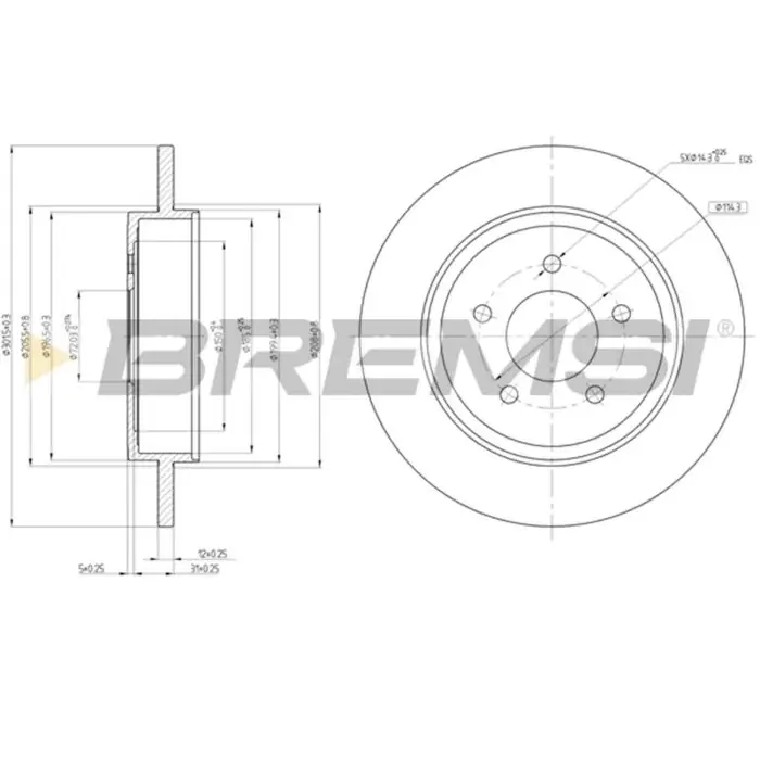 Disco Freno Posteriore 92197803 Ford Maverick Mazda Tribute Professionale