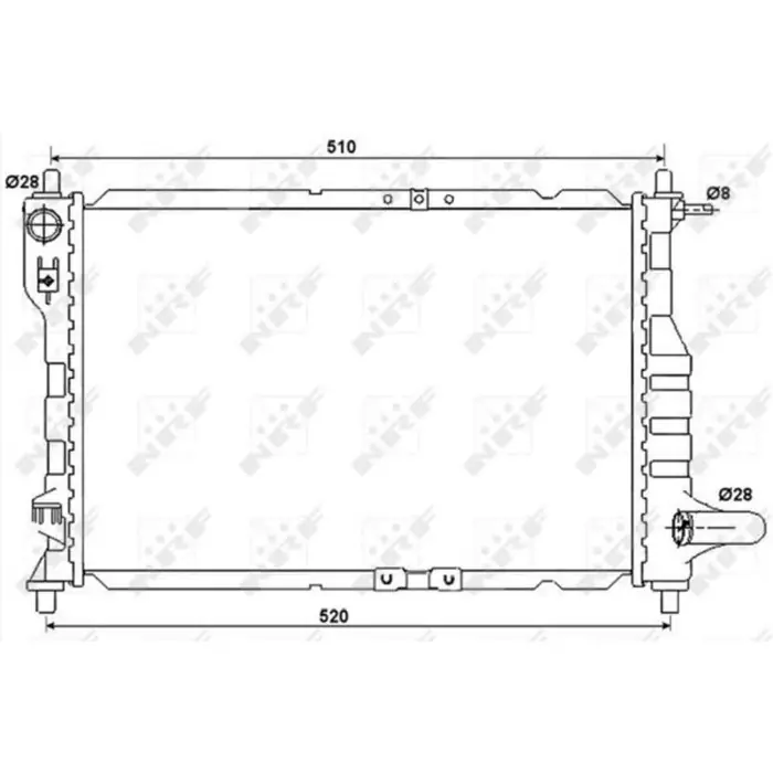 Reso Gratuito Radiatore, Raffreddamento motore 53068 NRF per CHEVROLET DAEWOO